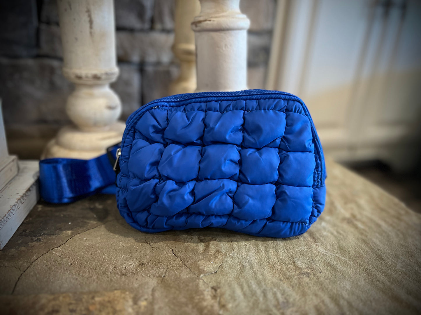 Small quilted sling bag