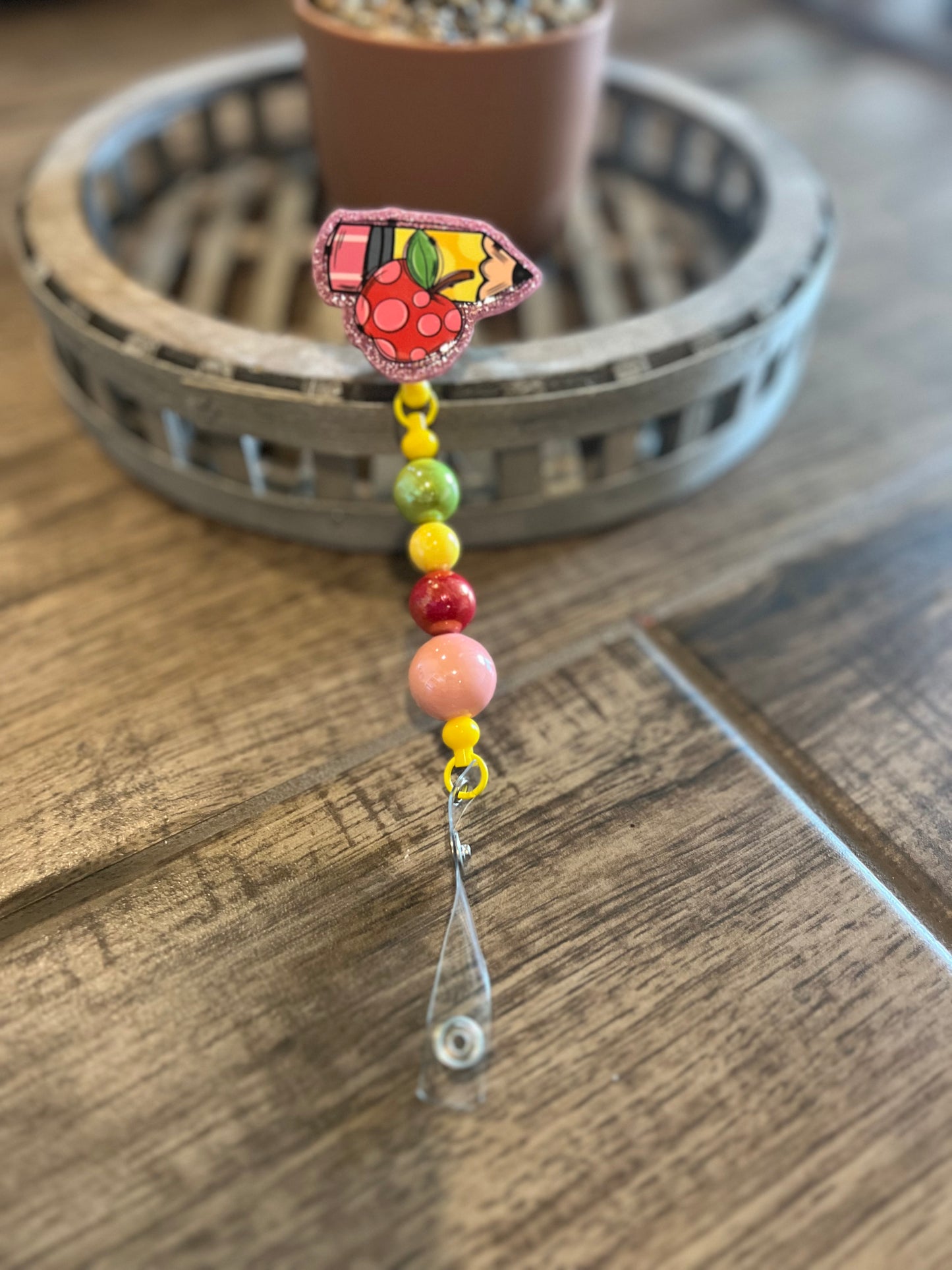 Pencil Apple Badge Reel 2