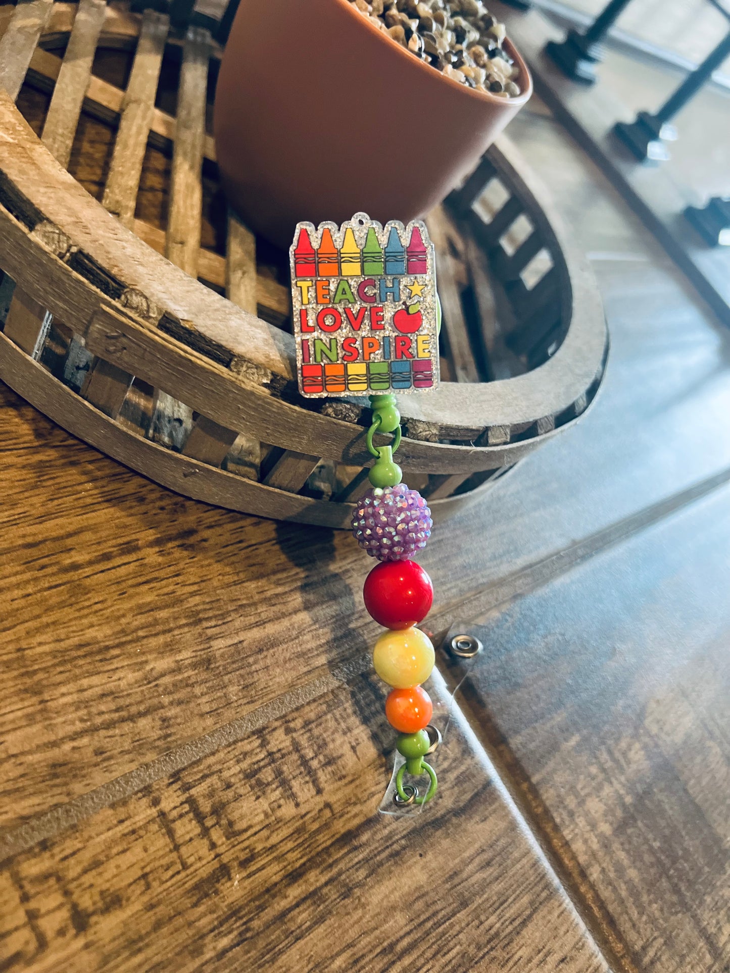 Crayon Teacher Badge Reel