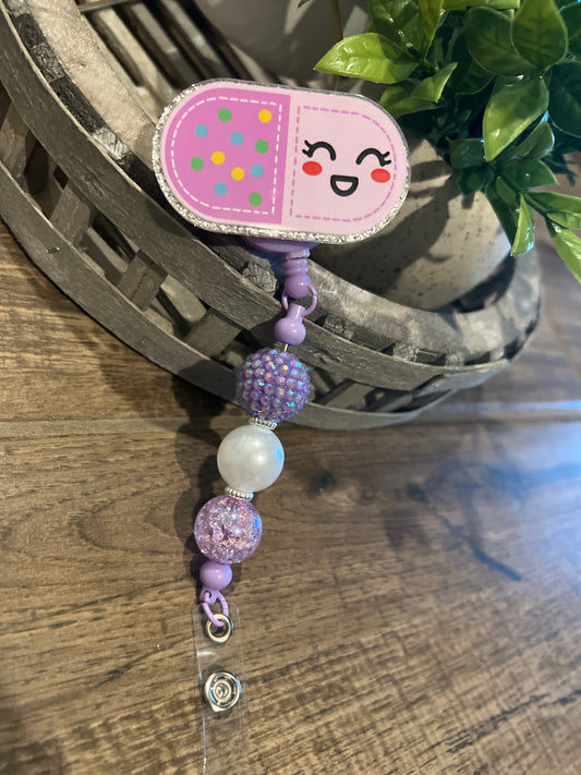 “ Happy Pill” 4 Badge Reel-interchangeable