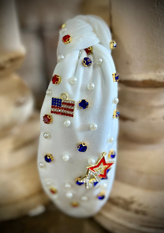White “Patriotic” Headband