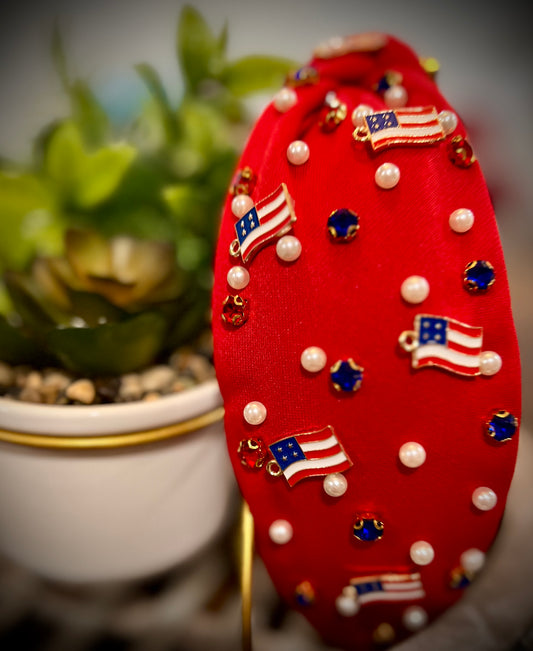 Red “American Flag” Headband