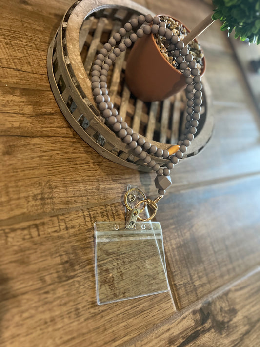 Gray Bead Lanyard