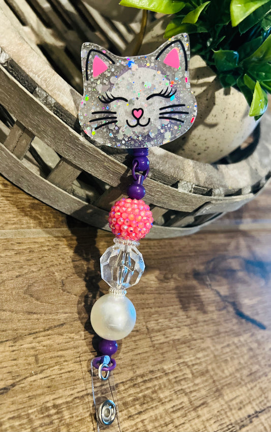 “Adorable Cat Face” Badge Reel-interchangeable