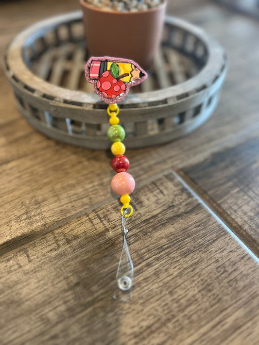 Pencil Apple Badge Reel 2