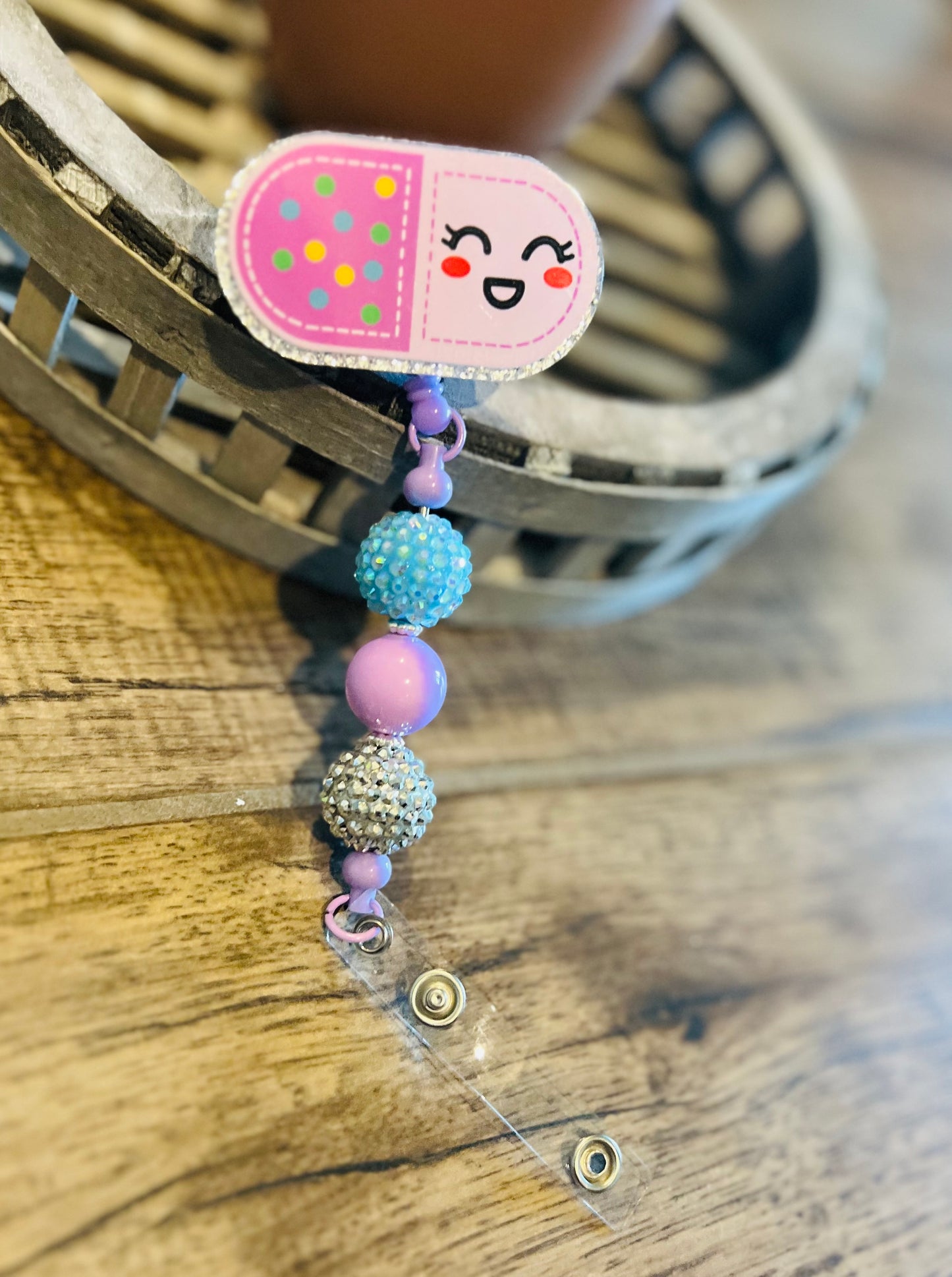 “Happy Pill” 3 Badge Reel-interchangeable