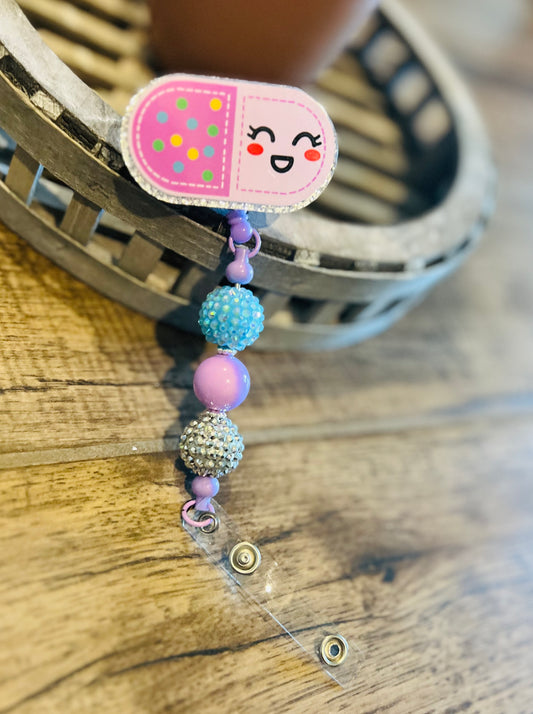 “Happy Pill” 3 Badge Reel-interchangeable