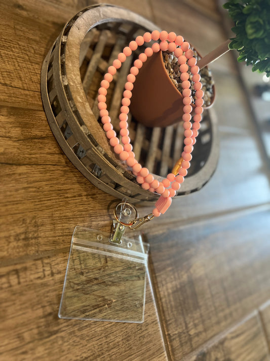 Pink Bead Lanyard