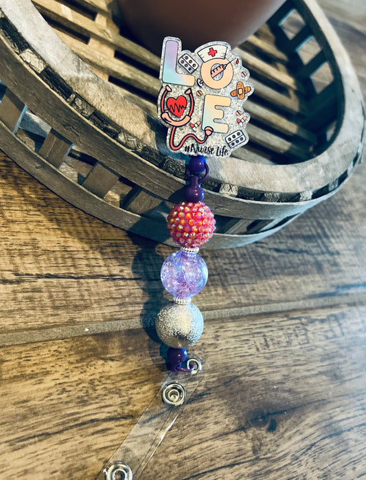 “Love #nurselife” 2 Badge Reel-interchangeable